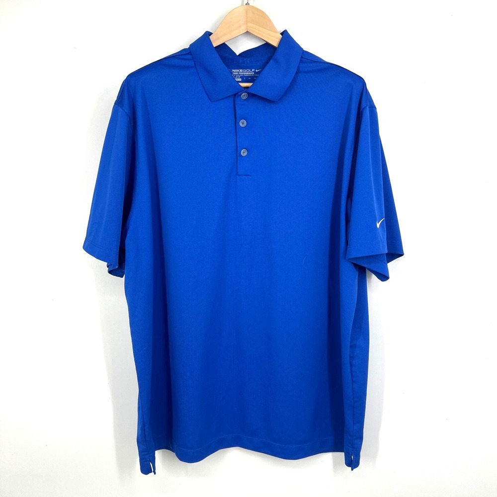 Nike Golf Tour Performance Dri-Fit Polo‎ Shirt Size XXL Royal Blue 358324-491